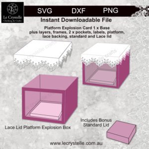 Explosion Box with Platform and Lace Lid SVG