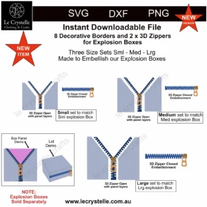 Alternative view of Explosion Box Zipper SVG