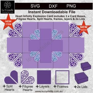 Explosion Box Infinity Filigree Heart SVG