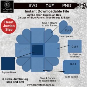 Alternative view of Explosion Box Jumbo Hearts 3 sizes SVG