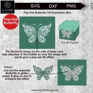 Alternative view of Explosion Box Butterfly Pop Out 110 SVG