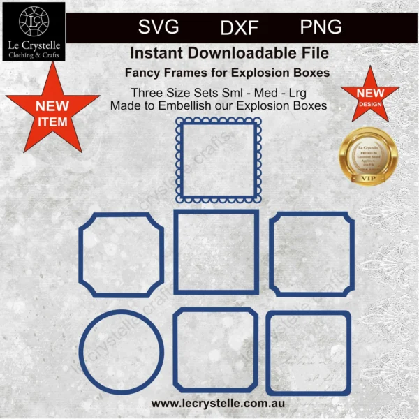 Explosion Box Decorative Sq Frames SVG - Le Crystelle Design Co.