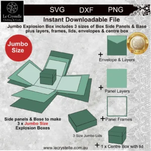 Explosion Box Jumbo Square 3 Sizes SVG