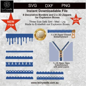 Explosion Box Zipper SVG