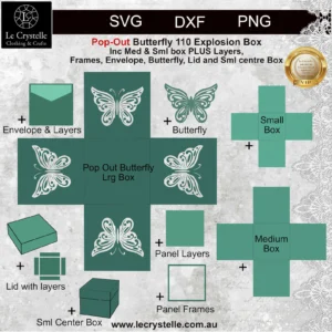 Explosion Box Butterfly Pop Out 110 SVG