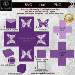 Explosion Box Butterfly Pop Out 330 SVG