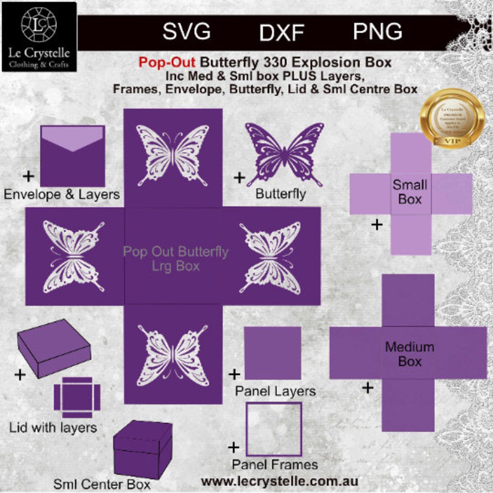 Explosion Box Butterfly Pop Out 330 SVG