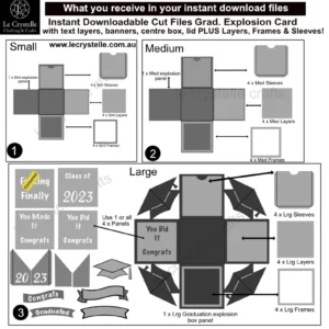 Alternative view of Explosion Box Graduation 2023 SVG