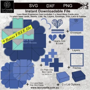 Explosion Box Lace Heart SVG