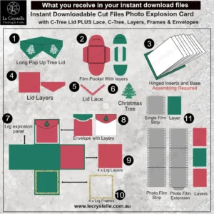 Alternative view of Christmas Photo Explosion Box SVG