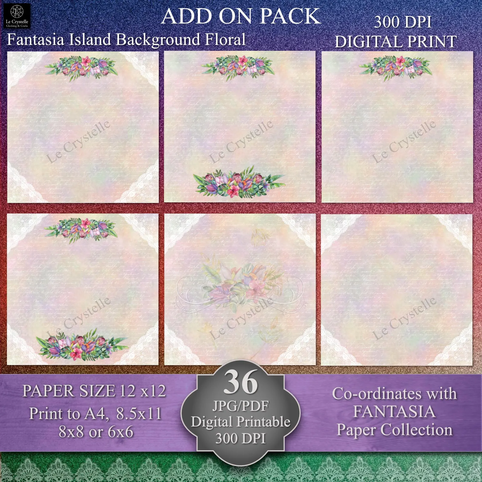 Fantasia Island 12x12 Digital Add - On Collection