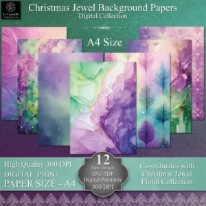 Christmas Jewel A4 Backgrounds Digital Collection
