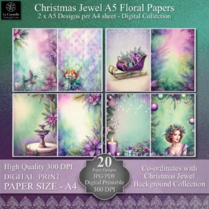 Christmas Jewel A5 Floral Digital Collection