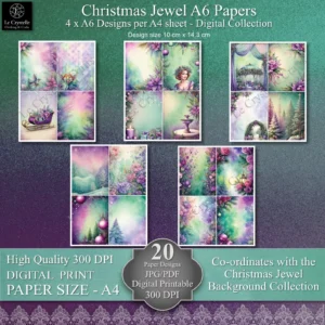 Christmas Jewel A6 Floral Digital Collection