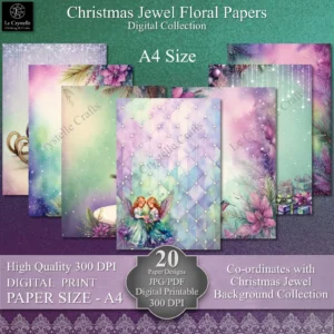 Christmas Jewel A4 Floral Digital Collection