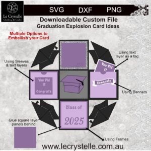 Alternative view of Explosion Box Graduation 2025 SVG