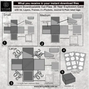Alternative view of Explosion Box 20 Years SVG