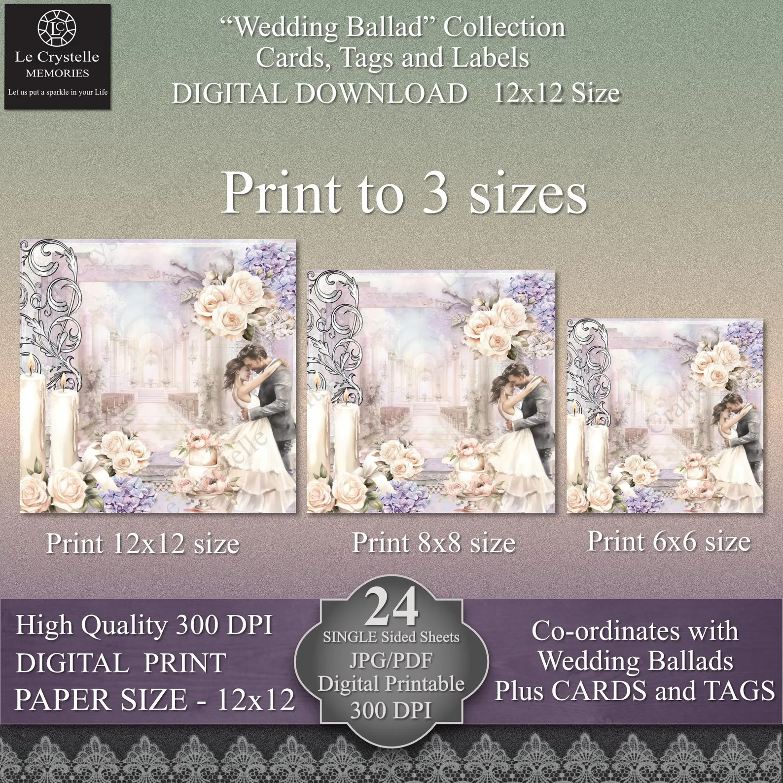 Wedding Ballad Digital 12x12 Set B Collection - Image 6