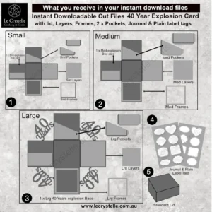 Alternative view of Explosion Box 40 Years SVG