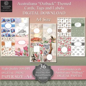 Australian Outback Digital Cards Tags and Elements Collection