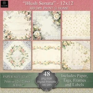Alternative view of Blush Sonata Digital 12x12 Collection