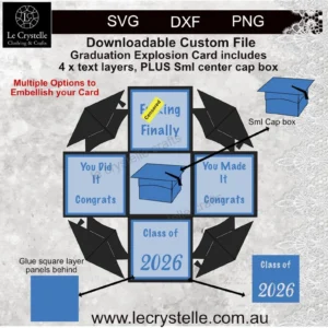 Alternative view of Explosion Box Graduation 2026 SVG