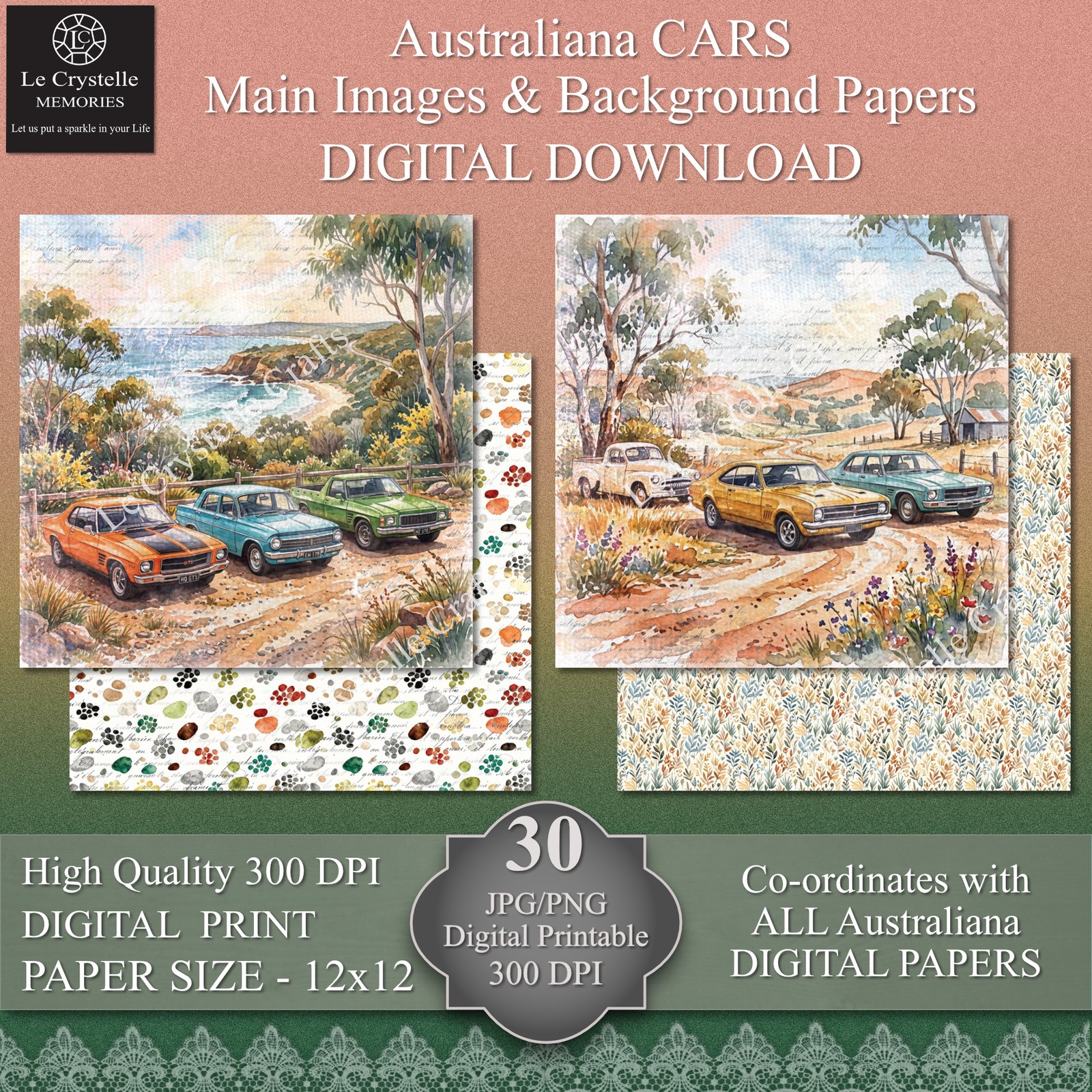 Australiana Cars Digital 12x12 Collection
