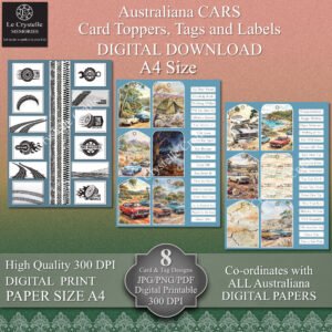 Alternative view of Australiana Cars Digital Cards Tags and Elements Collection