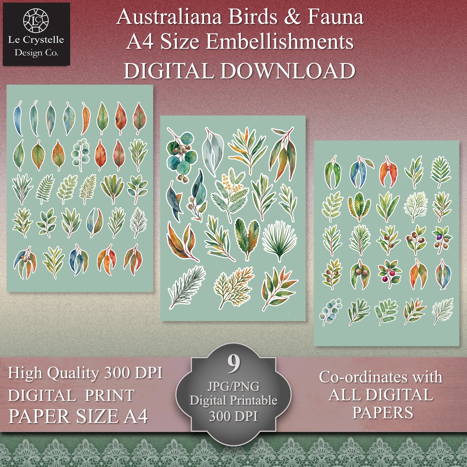 Australiana Birds and Fauna Digital Cards Tags and Elements Collection - Image 8