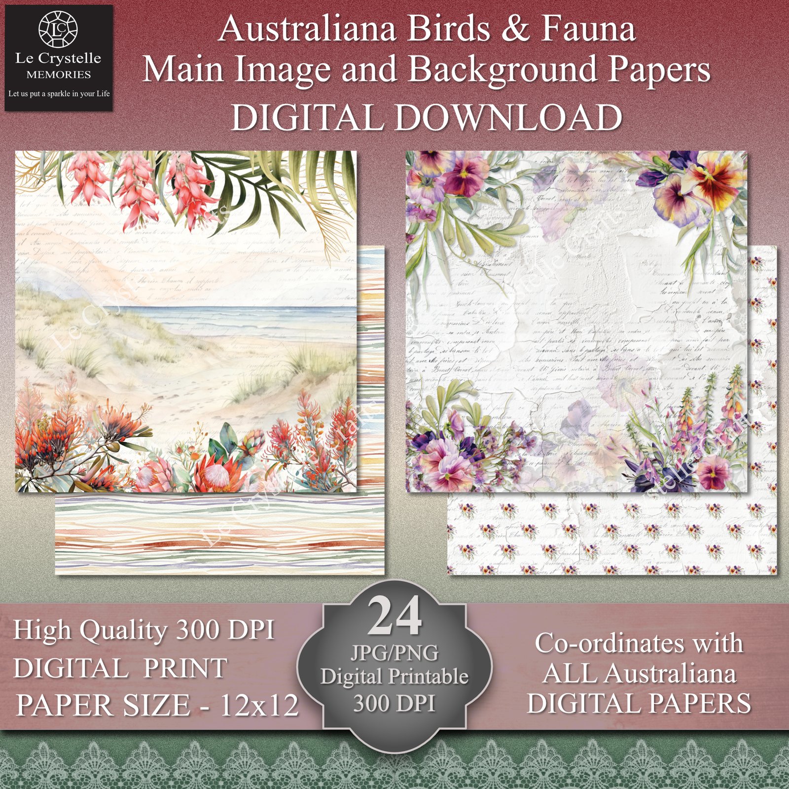 Australiana Birds and Fauna Digital 12x12 Collection - Image 4