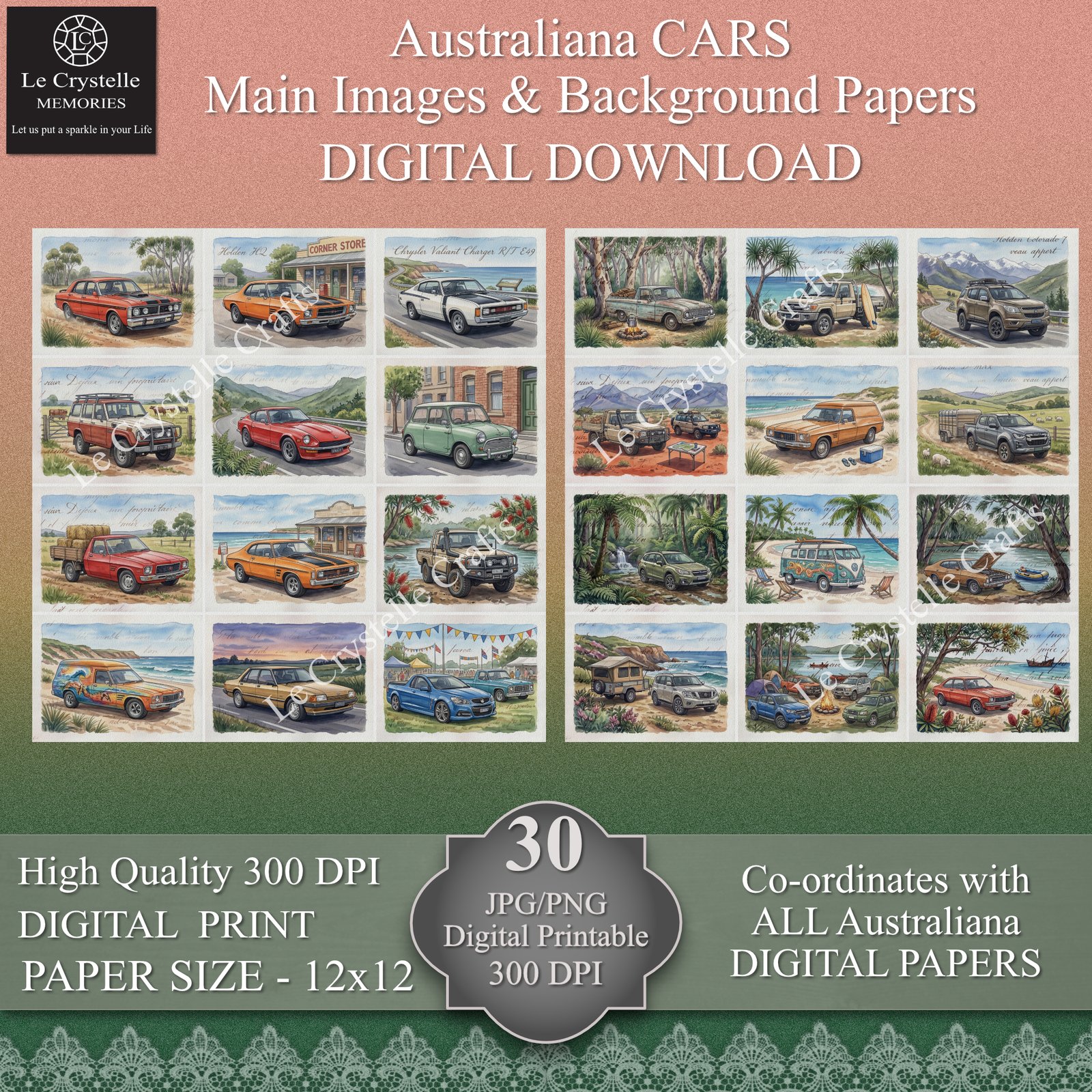 Australiana Cars Digital 12x12 Collection - Image 8