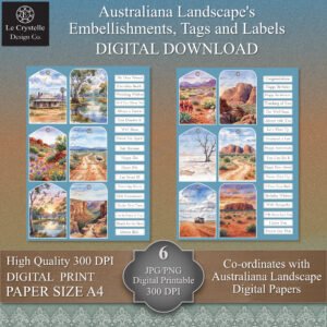 Alternative view of Australiana Landscapes Digital Cards Tags and Elements Collection