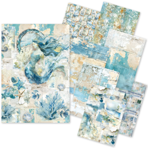 Ciao Bella Craft Mix Vellum and Tissue Papers A5 Edge of the Ocean 8/Pk