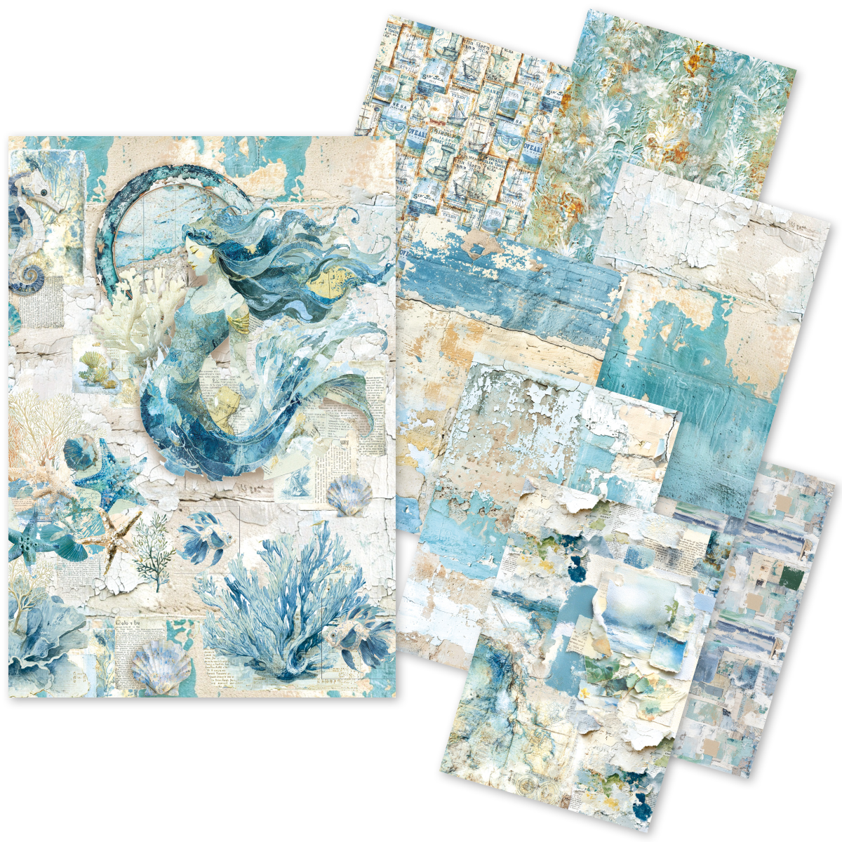 Ciao Bella Craft Mix Vellum and Tissue Papers A5 Edge of the Ocean 8/Pk