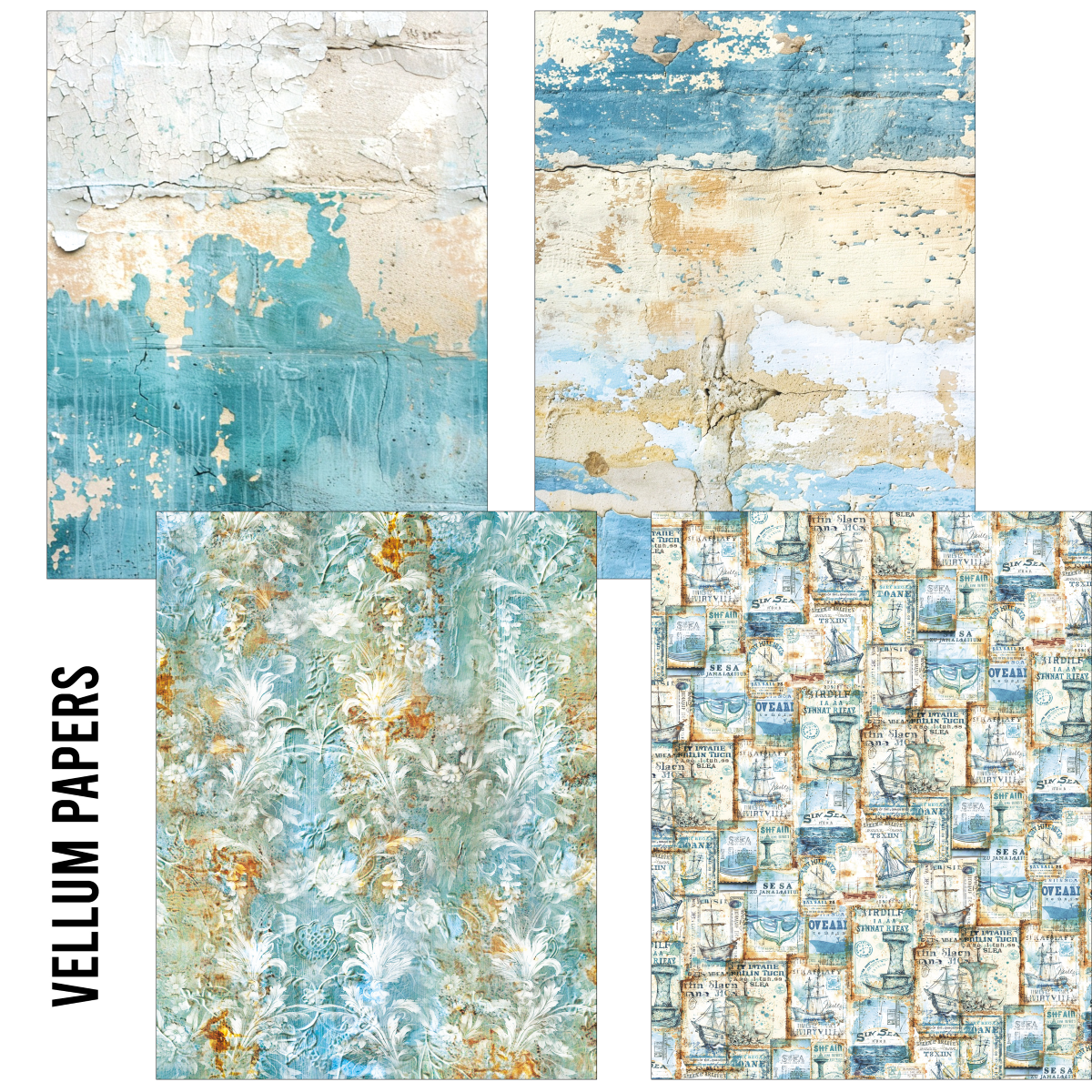Ciao Bella Craft Mix Vellum and Tissue Papers A5 Edge of the Ocean 8/Pk - Image 3