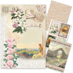 Ciao Bella Courtly Love A4 Rice Paper 4/pk