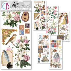 Ciao Bella Art Stickers - Courtly Love Pack of 5