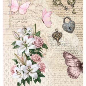Ciao Bella Lovers Lock A4 Rice Paper Single Sheet