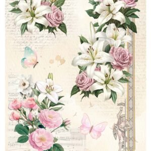 Ciao Bella Medieval Flowers A4 Rice Paper Single Sheet
