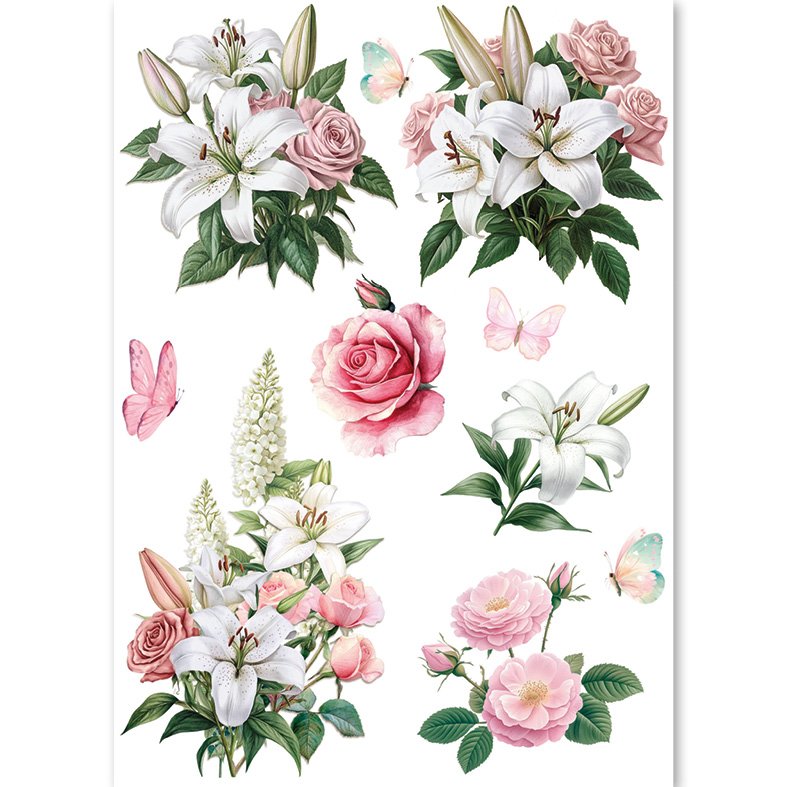 Ciao Bella Courtly Love Rice Paper A5 MIXED 8/Pkg - Image 5