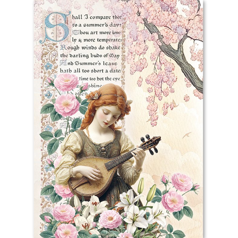 Ciao Bella Courtly Love Rice Paper A5 MIXED 8/Pkg - Image 6