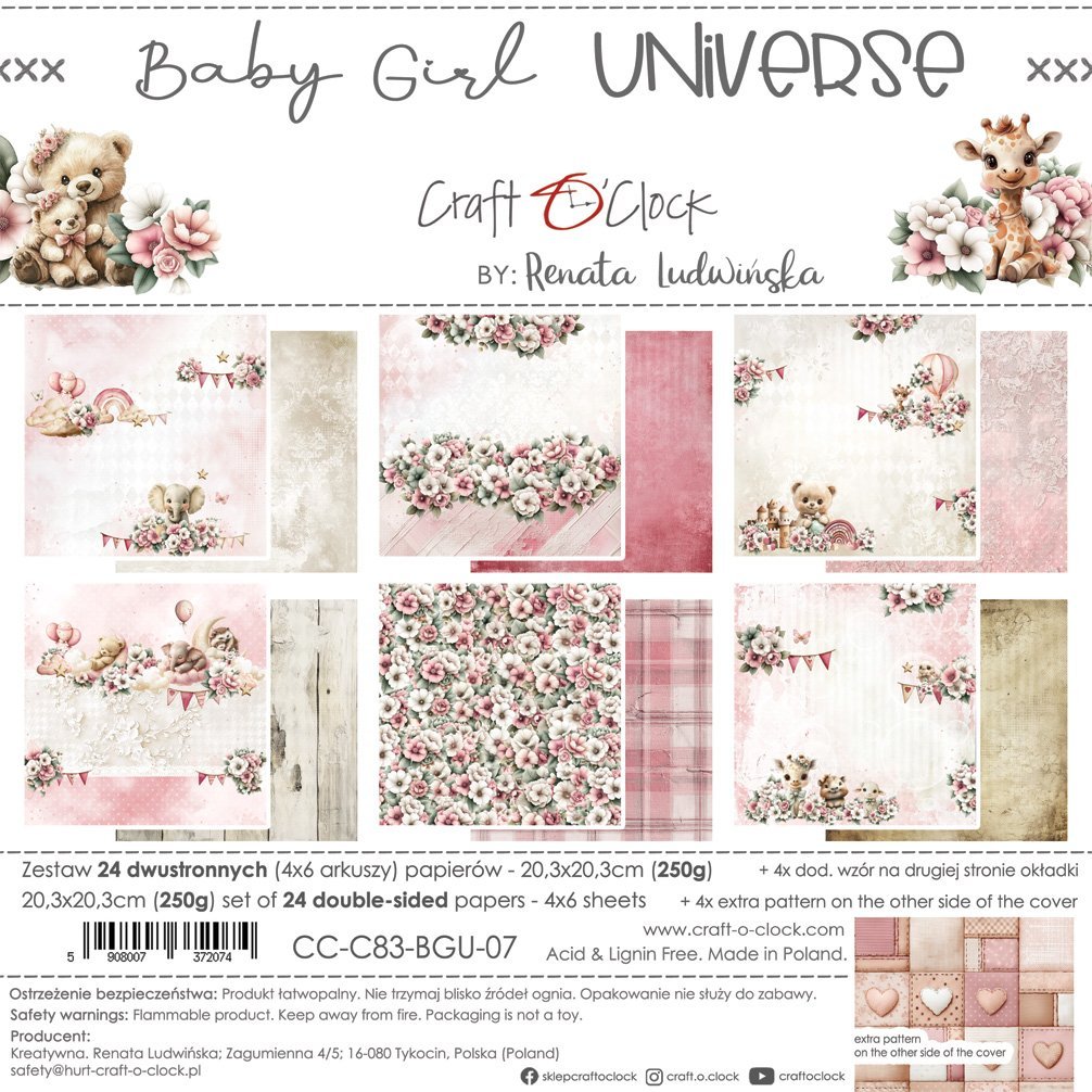 Alternative view of Baby Girl Universe 8x8 Mixed Set Papers