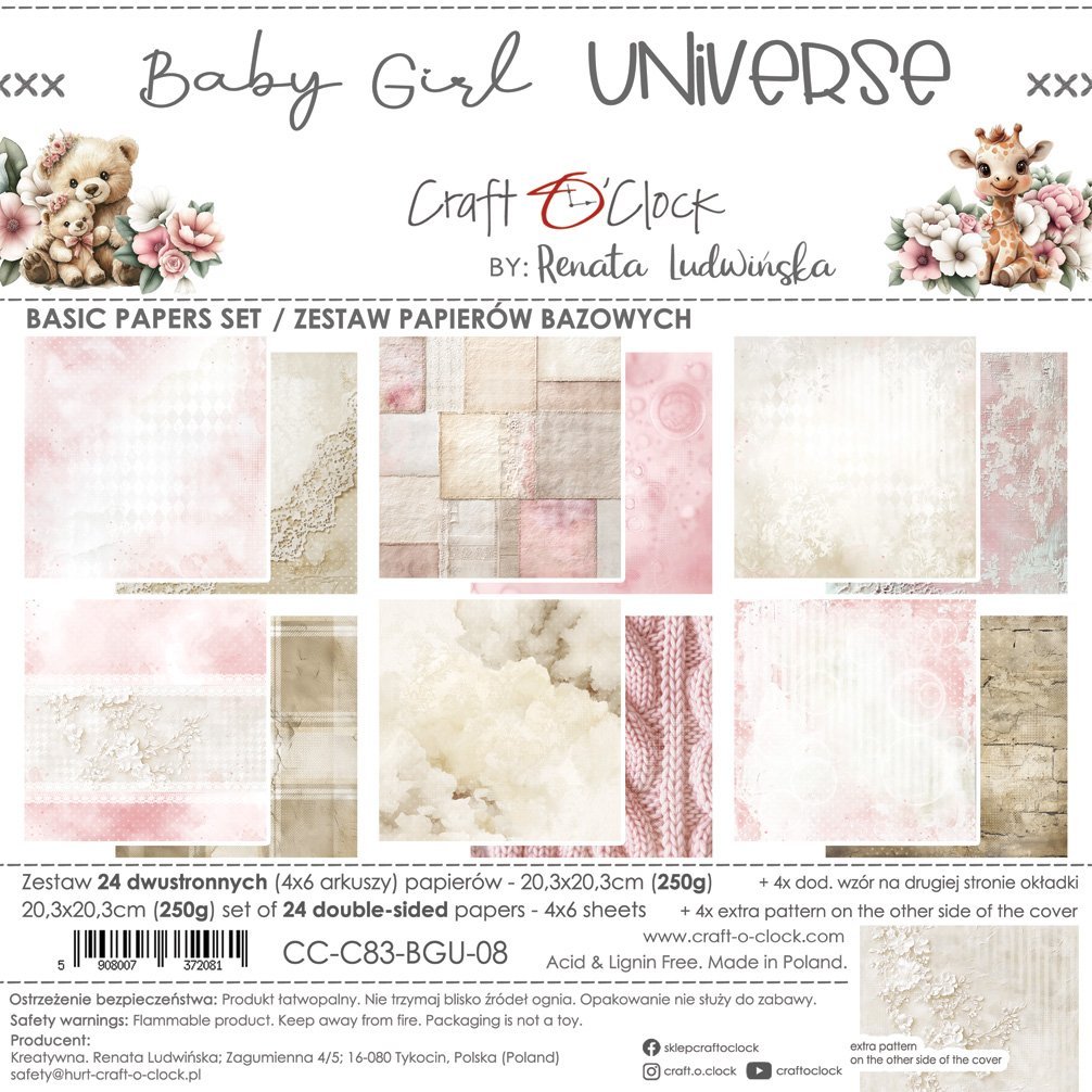 Baby Girl Universe 8x8 Mixed Set Papers - Image 9