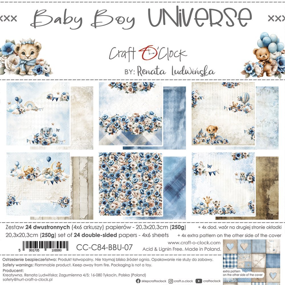 Alternative view of Baby Boy Universe 8x8 Mixed Set Papers