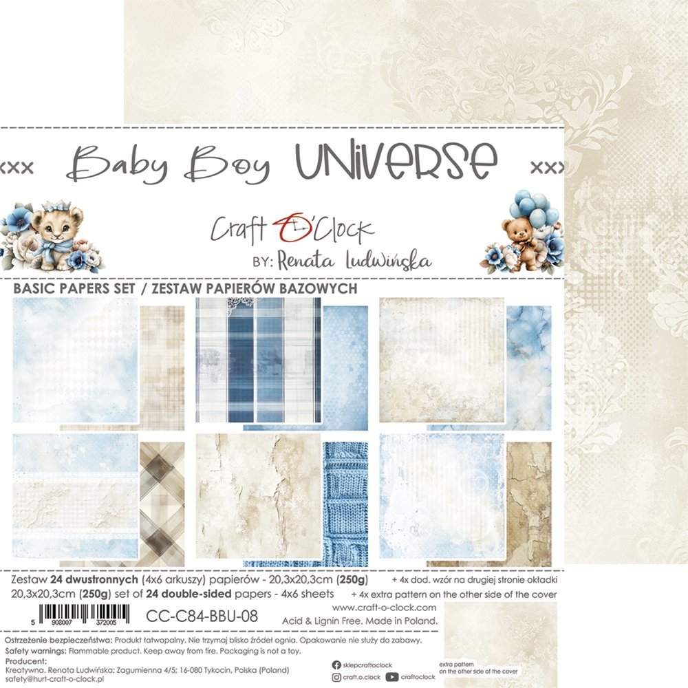 Baby Boy Universe 8x8 Mixed Set Papers - Image 20
