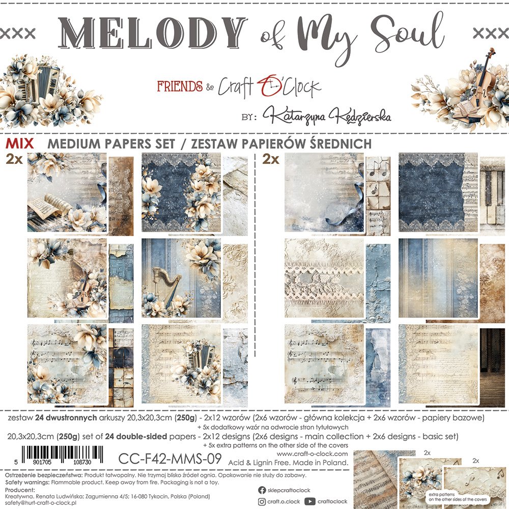 Melody of my Soul 8x8 Mixed Set Papers