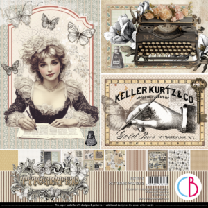 Ciao Bella Typographic Patterns Pad 12"x12" 8/Pkg