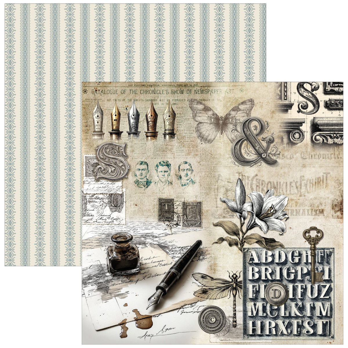 Ciao Bella Typographic Paper Pad 12"x12" 12/Pkg - Image 3