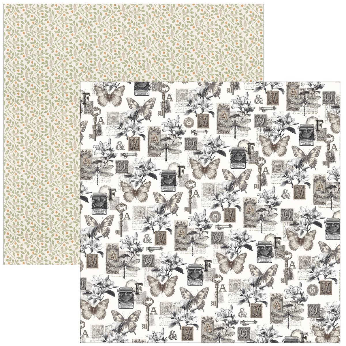 Ciao Bella Typographic Paper Pad 12"x12" 12/Pkg - Image 4