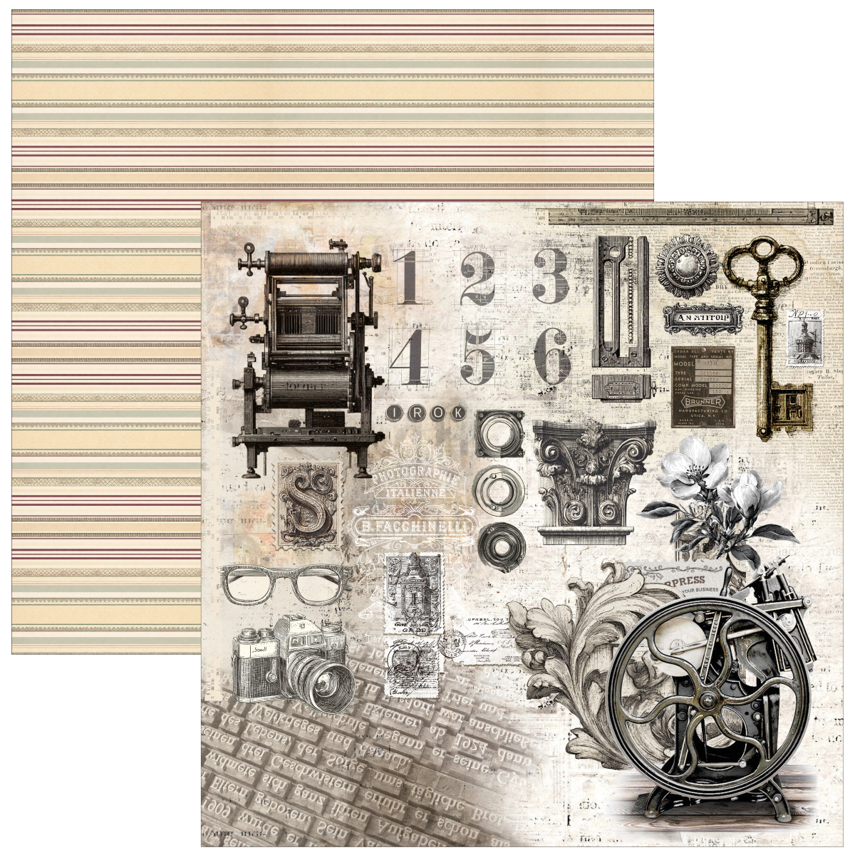 Ciao Bella Typographic Paper Pad 12"x12" 12/Pkg - Image 5